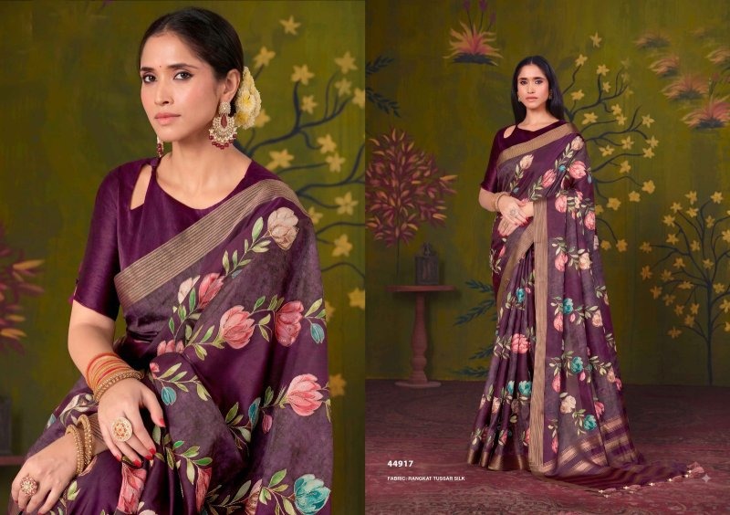 Purple Colour Norita 44900 Rooh By Mahotsav Tussar Silk Sequence Work Designer Saree 44917